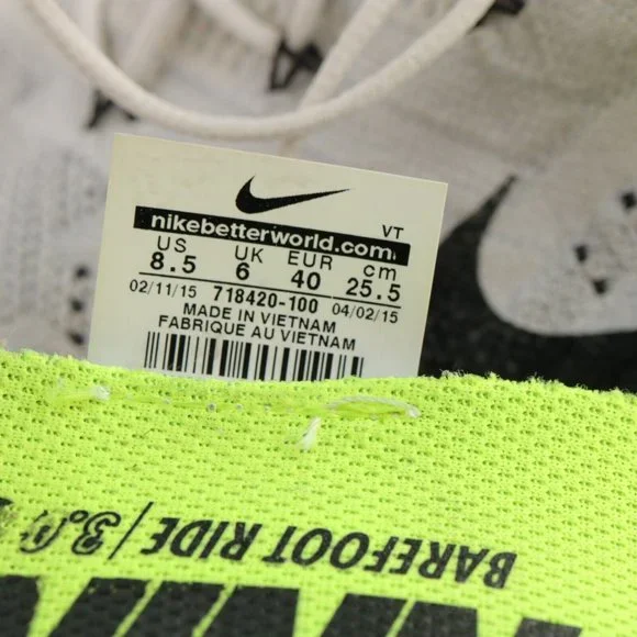 Nike Free Women's 3.0 Flyknit Running Shoe  Size 8.5 Mid Gray White Black - Picture 11 of 13